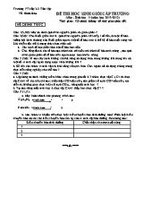 Đề thi học sinh giỏi cấp trường môn Sinh học Lớp 11 - Năm học 2012-2013 - Trường PT cấp 2-3 Tân Lập (Có đáp án)